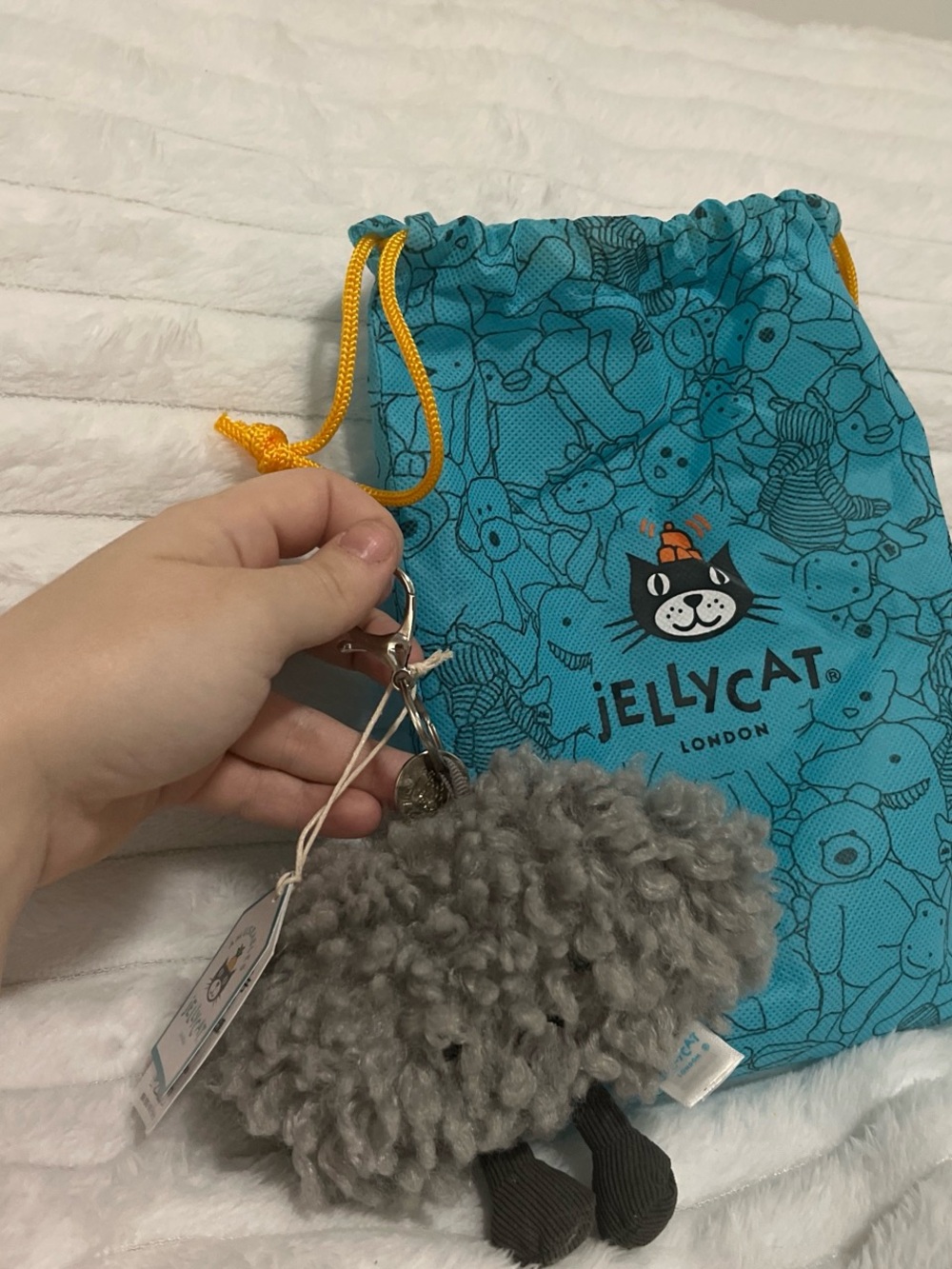 Jellycat Gray Storm Cloud Keychain Bag Charm BRAND NEW W TAG